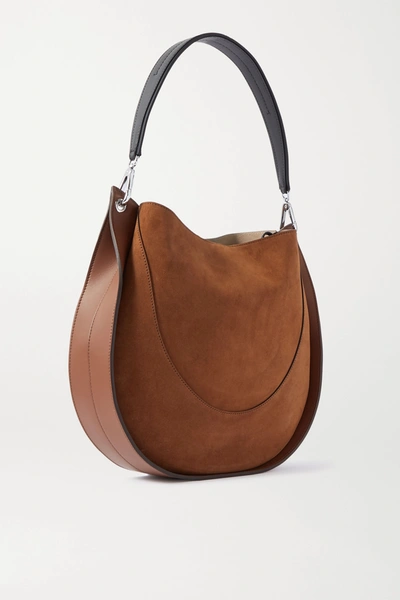 Shop Proenza Schouler Arch Large Suede And Leather Shoulder Bag In Brown