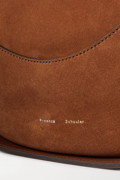 Shop Proenza Schouler Arch Large Suede And Leather Shoulder Bag In Brown