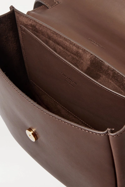 Shop Saint Laurent Kaia Medium Leather Shoulder Bag In Brown