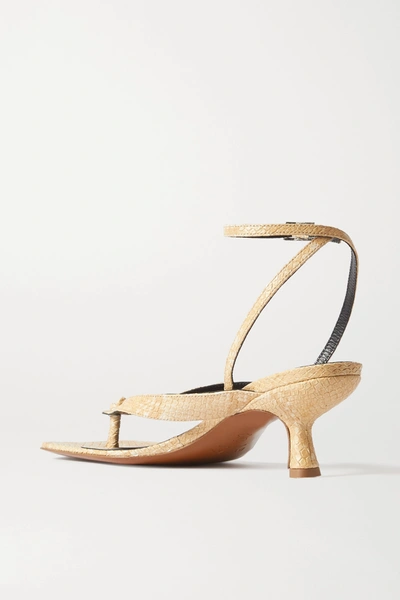 Shop By Far Mindi Snake-effect Leather Sandals In Snake Print