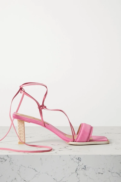 Shop Jacquemus Adour Nubuck Sandals In Fuchsia