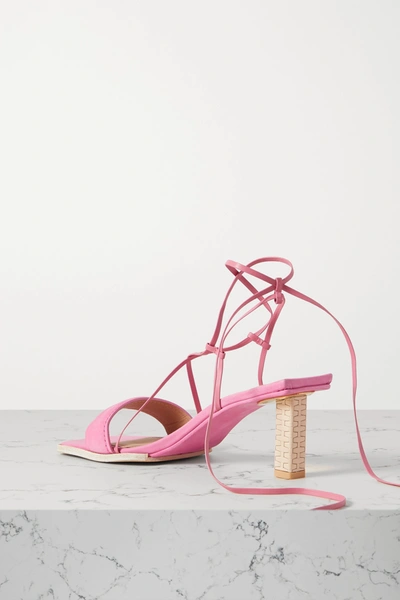 Shop Jacquemus Adour Nubuck Sandals In Fuchsia