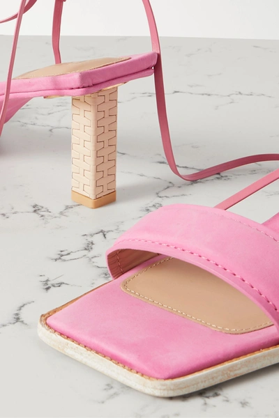 Shop Jacquemus Adour Nubuck Sandals In Fuchsia