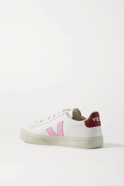 Shop Veja Campo Leather Sneakers In White