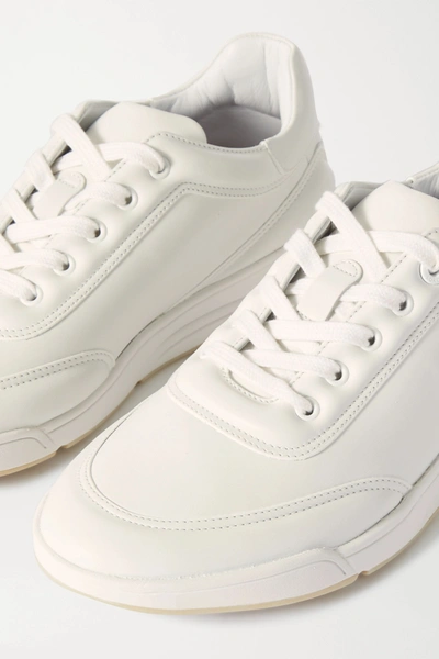 Shop Loro Piana Play Leather Sneakers In White