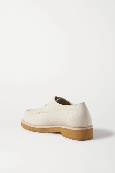 Shop The Row Honore Textured-leather Brogues In Cream