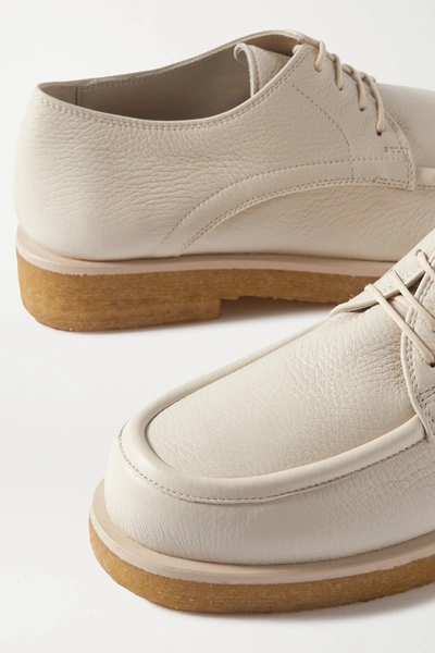 Shop The Row Honore Textured-leather Brogues In Cream