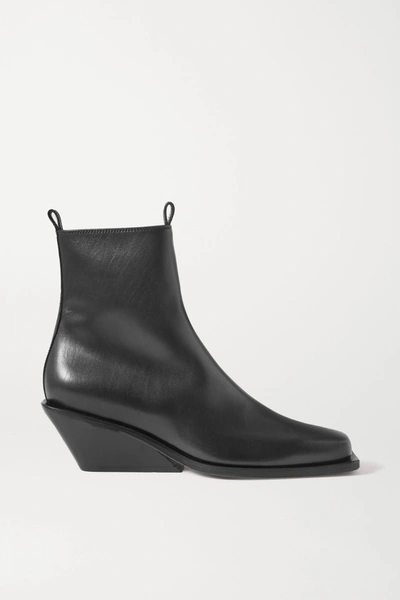 Shop Ann Demeulemeester Leather Ankle Boots In Black