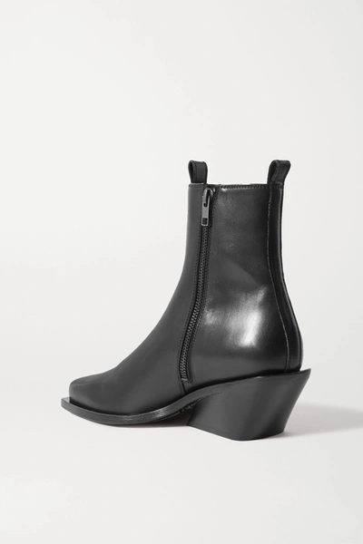 Shop Ann Demeulemeester Leather Ankle Boots In Black