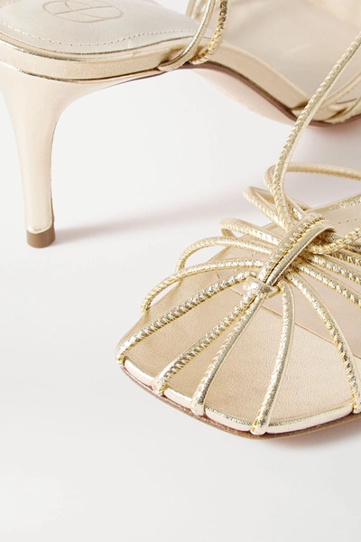 Shop Porte & Paire Metallic Leather Sandals In Gold