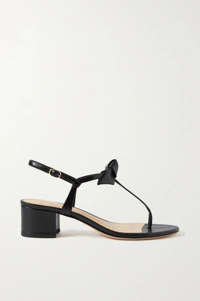 Shop Alexandre Birman Clarita Bow-embellished Leather Sandals In Black