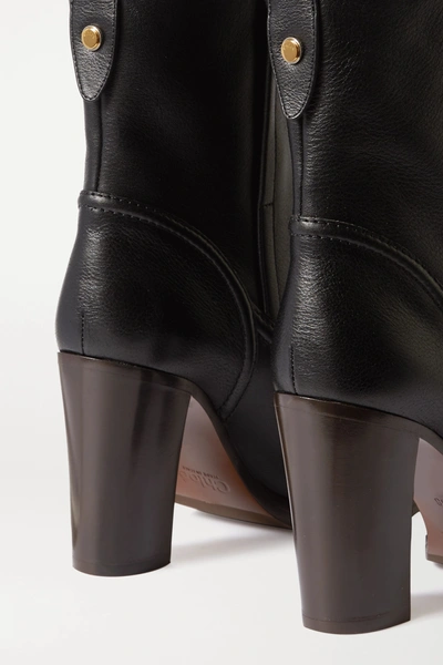 Shop Chloé Emma Leather Ankle Boots In Black