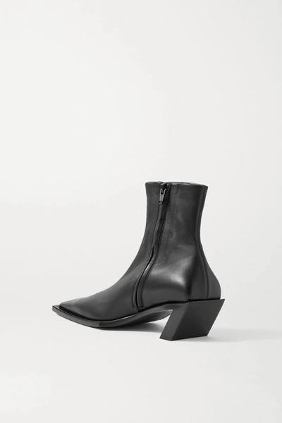 Shop Balenciaga Tiaga Leather Ankle Boots In Black