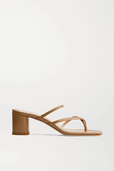 Shop Aeyde Larissa Leather Mules In Tan