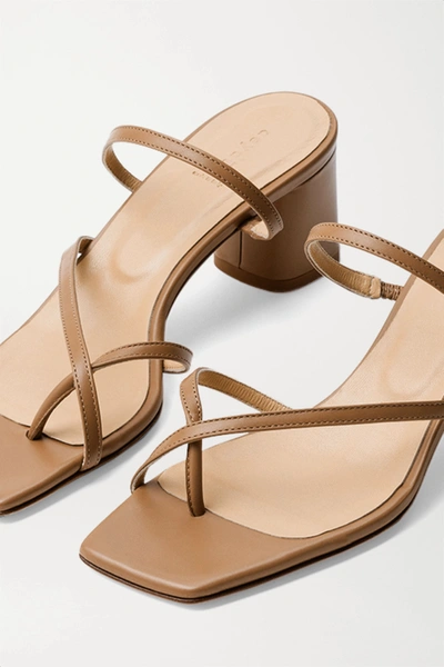 Shop Aeyde Larissa Leather Mules In Tan