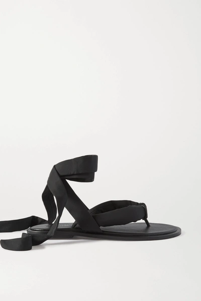 Shop Ganni Shell And Leather Sandals In Black