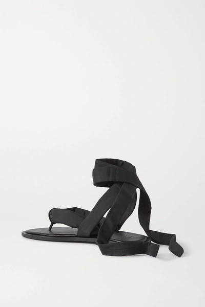 Shop Ganni Shell And Leather Sandals In Black