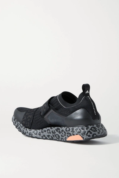 Shop Adidas By Stella Mccartney Ultraboost X Leopard-print Primeblue Stretch-knit Sneakers In Black