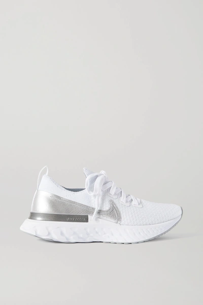 Nike Women's React Infinity Run Flyknit Low Top Running Sneakers In White