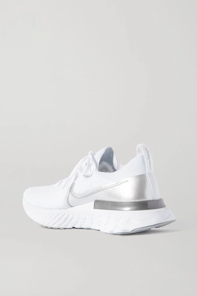 Nike Women's React Infinity Run Flyknit Low Top Running Sneakers In White