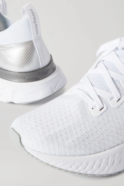 Nike Women's React Infinity Run Flyknit Low Top Running Sneakers In White