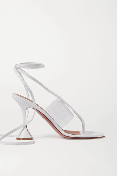 Shop Amina Muaddi Zula Pvc And Leather Sandals In White