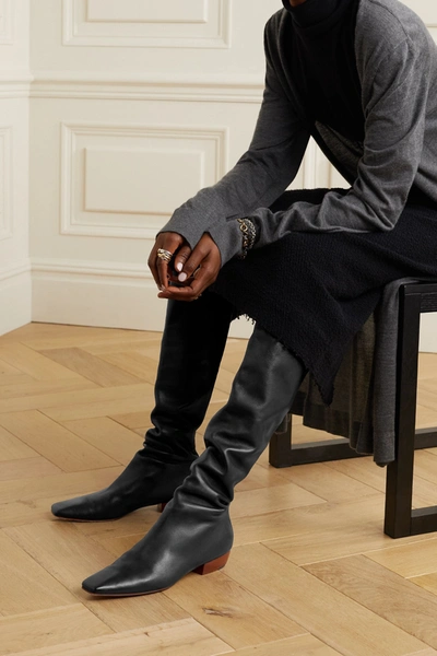 Shop The Row Leather Knee Boots In Black