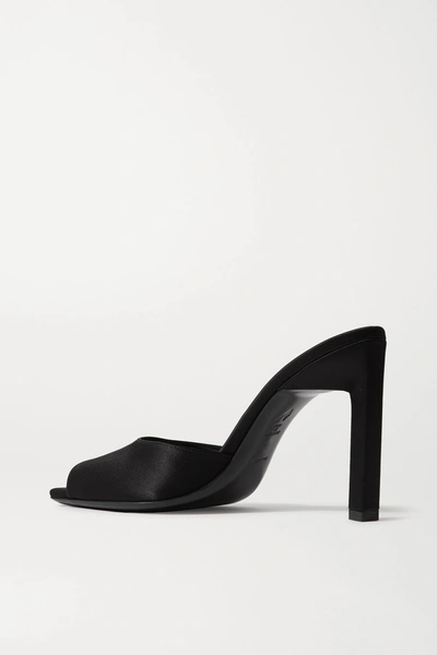 Shop Attico Satin Mules In Black