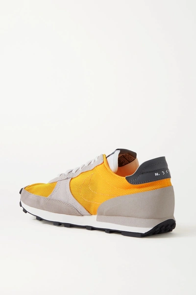 Shop Nike Daybreak Leather-trimmed Mesh And Suede Sneakers In Orange