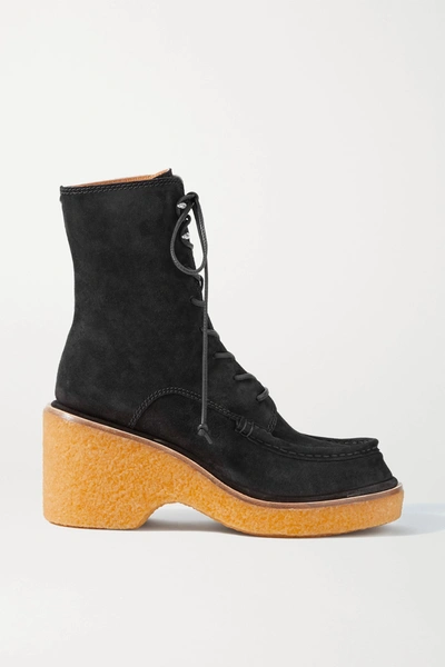 Shop Rag & Bone Scout Suede Platform Ankle Boots In Black