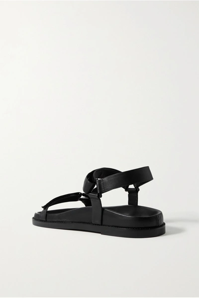 Shop Porte & Paire Leather Sandals In Black