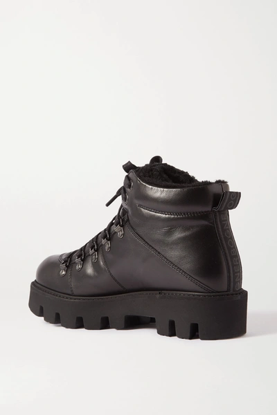 Shop Bogner Copenhagen Shearling-lined Leather Ankle Boots In Black