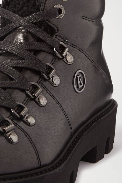 Shop Bogner Copenhagen Shearling-lined Leather Ankle Boots In Black