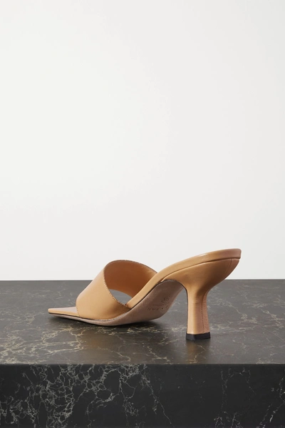 Shop By Far Dylan Leather Mules In Tan