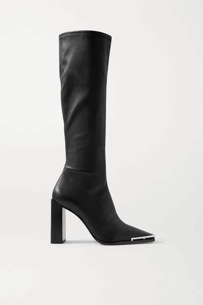 Shop Alexander Wang Mascha Leather Knee Boots In Black