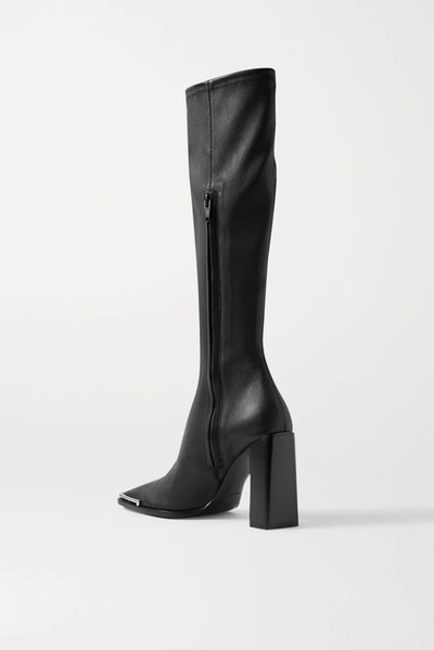 Shop Alexander Wang Mascha Leather Knee Boots In Black