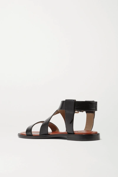 Shop Chloé Aria Leather Sandals In Black
