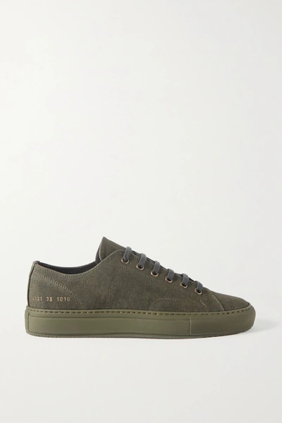 Shop Common Projects Achilles Canvas Sneakers In Army Green