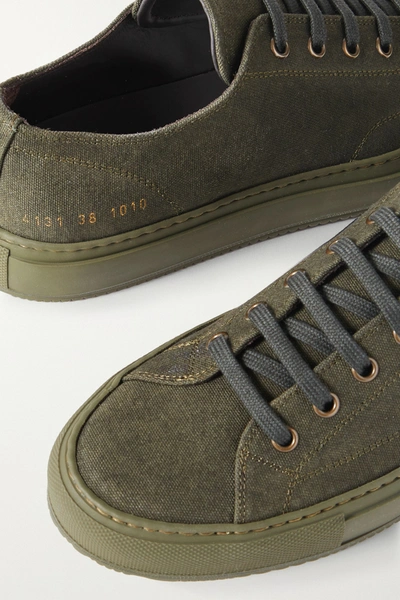 Shop Common Projects Achilles Canvas Sneakers In Army Green