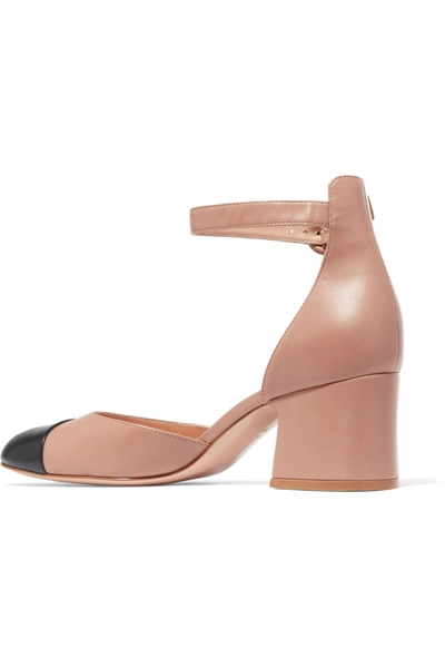 Shop Gianvito Rossi 60 Two-tone Leather Mary Jane Pumps In Beige