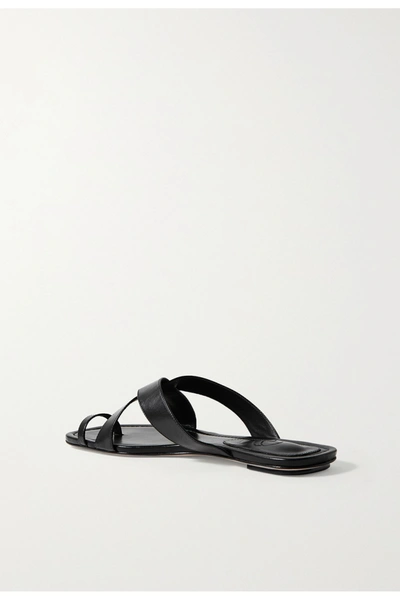 Shop Porte & Paire Leather Sandals In Black