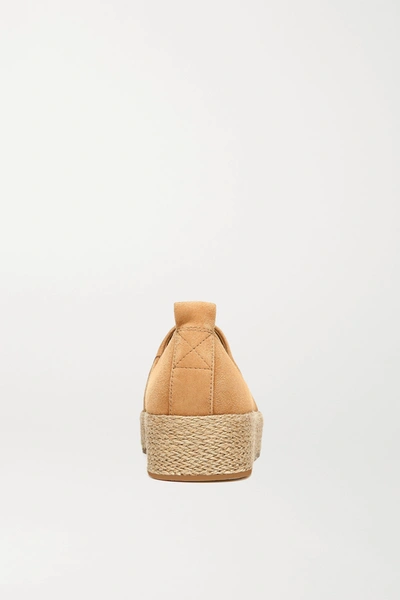 Shop Vince Saxon 4 Suede Platform Espadrilles In Tan