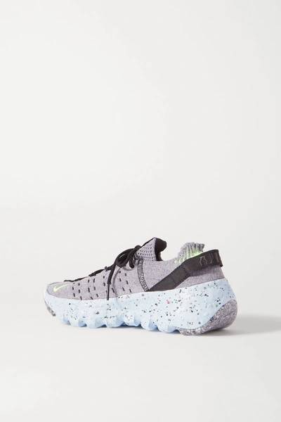Shop Nike Space Hippie Stretch-knit Sneakers In Gray