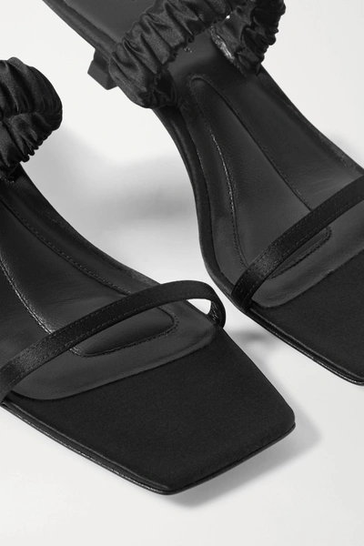 Shop Khaite Georgia Satin Mules In Black