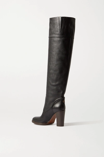 Shop Chloé Emma Leather Over-the-knee Boots In Black