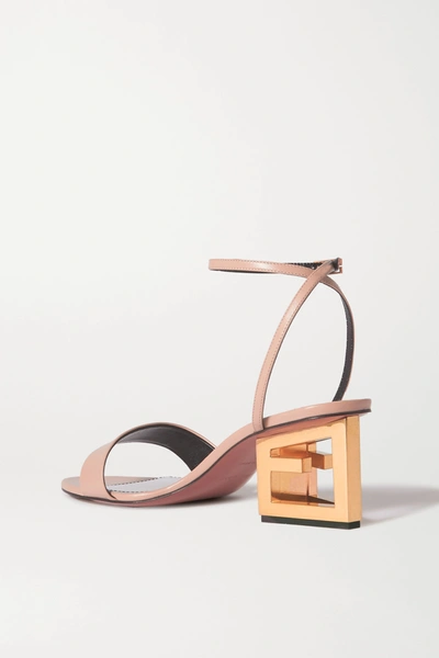 Shop Givenchy Triangle Leather Sandals In Beige