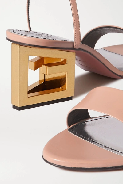 Shop Givenchy Triangle Leather Sandals In Beige