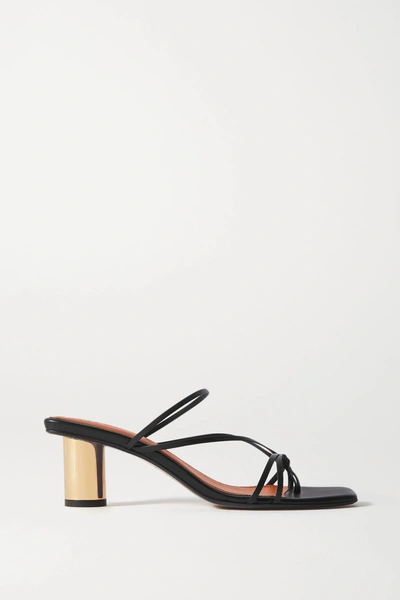 Shop Souliers Martinez Aranda Leather Mules In Black