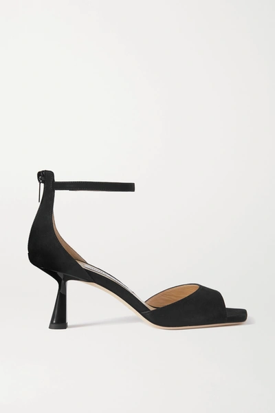 Shop Jimmy Choo Reon 65 Suede Sandals In Black