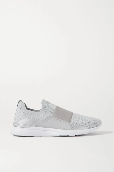 Shop Apl Athletic Propulsion Labs Techloom Bliss Mesh And Neoprene Slip-on Sneakers In Silver